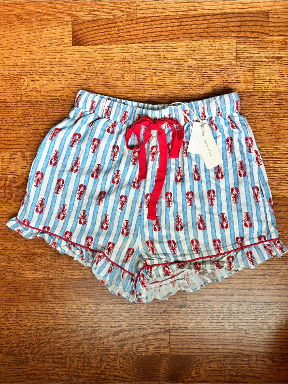 Altar'd State Blue & Red Striped Lobster Pajama Shorts